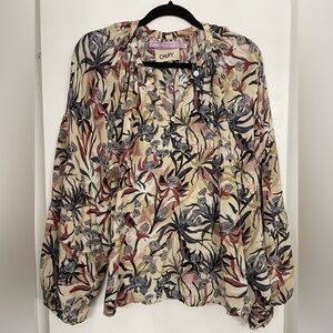 Chufy Forever Patagonia Silk Floral Long Sleeve Blouse Size Large